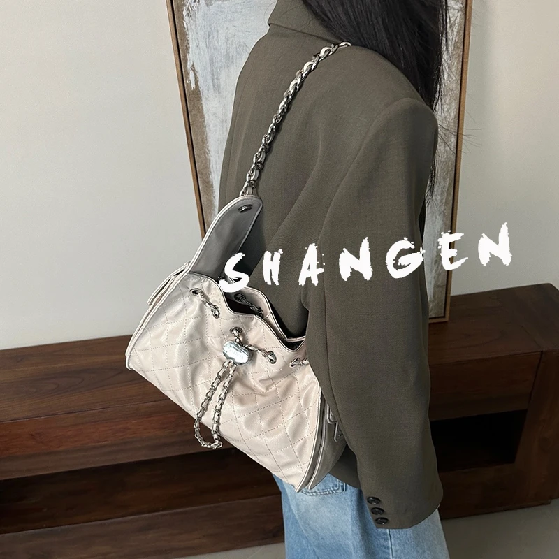 【尚恩CC】SK-92508-米白-30*13*32轻奢时尚女士新款手提单肩斜挎包