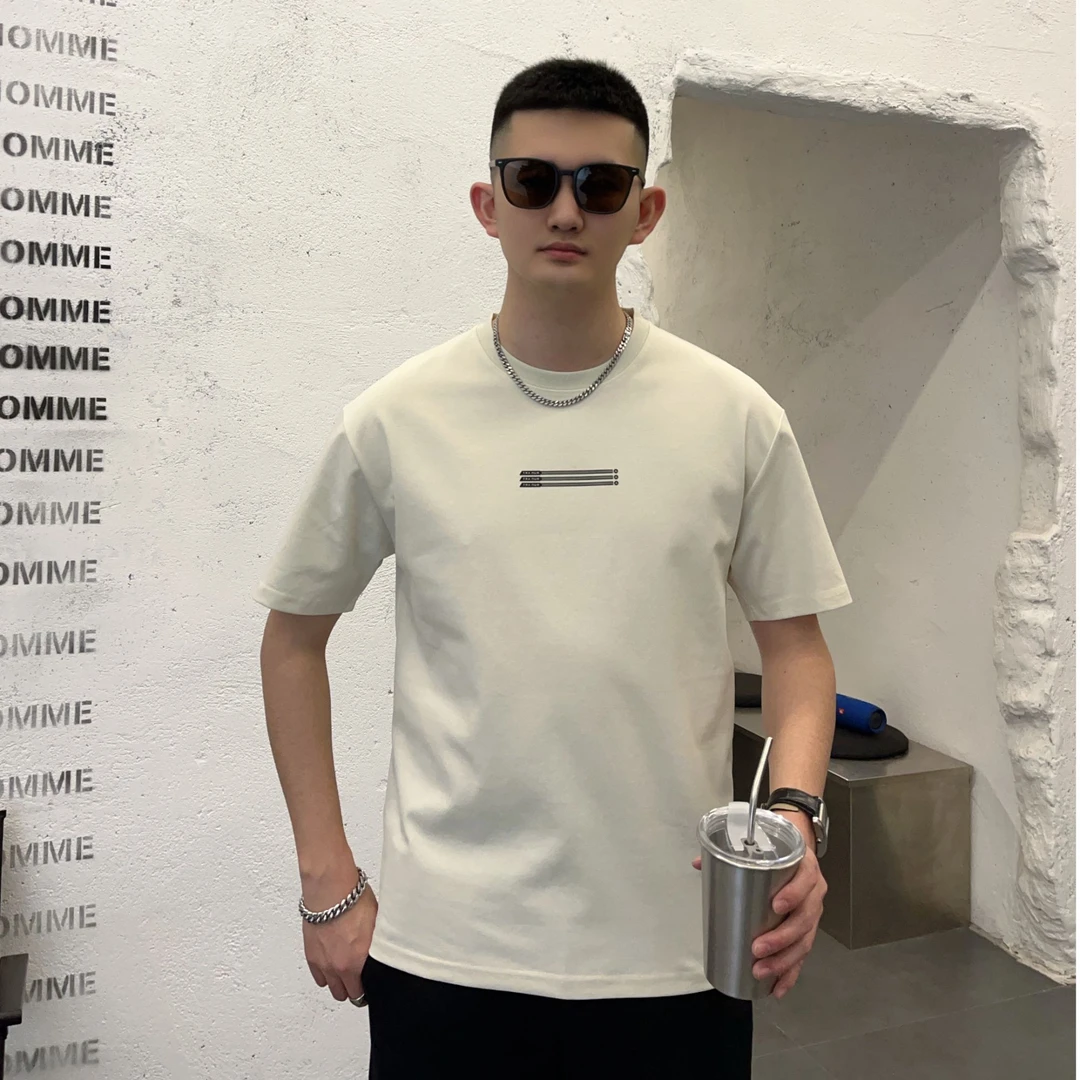 夏季新款简约百搭精品男士休闲时尚圆领打底短袖肤感棉T恤90717