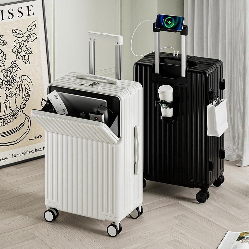 多功能前置开口行李箱大容量防刮旅行箱24寸学生拉杆箱静音轮箱包