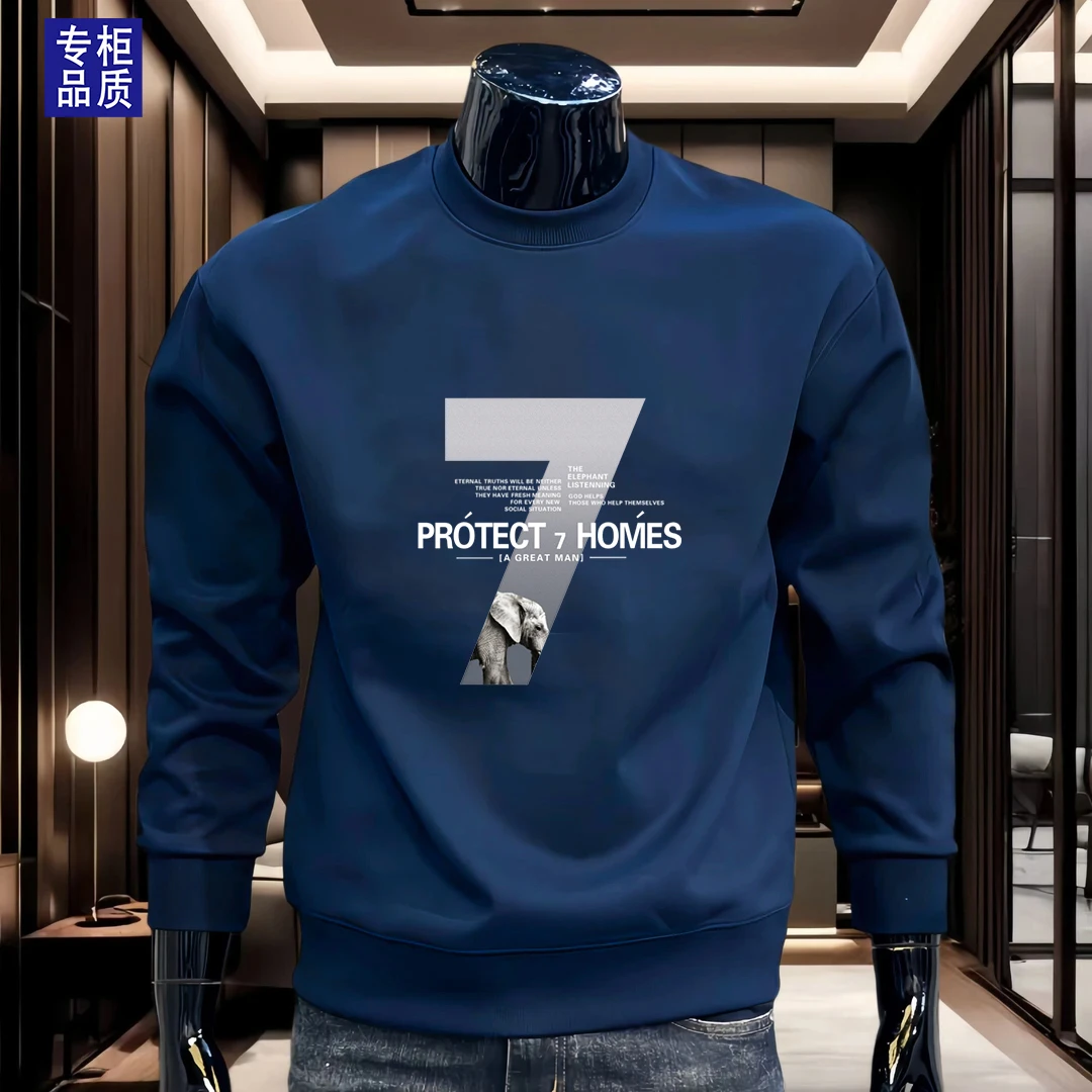 公鸡卫衣男士2025年新款秋冬季圆领套头潮牌休闲宽松加绒加厚上衣