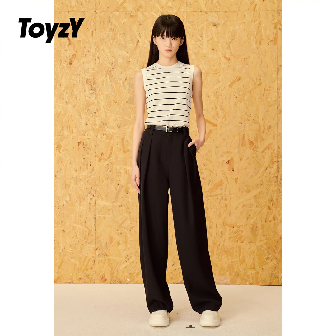 ToyzY25夏新款弹力修身显瘦针百搭短款圆领背心女ZC35204020