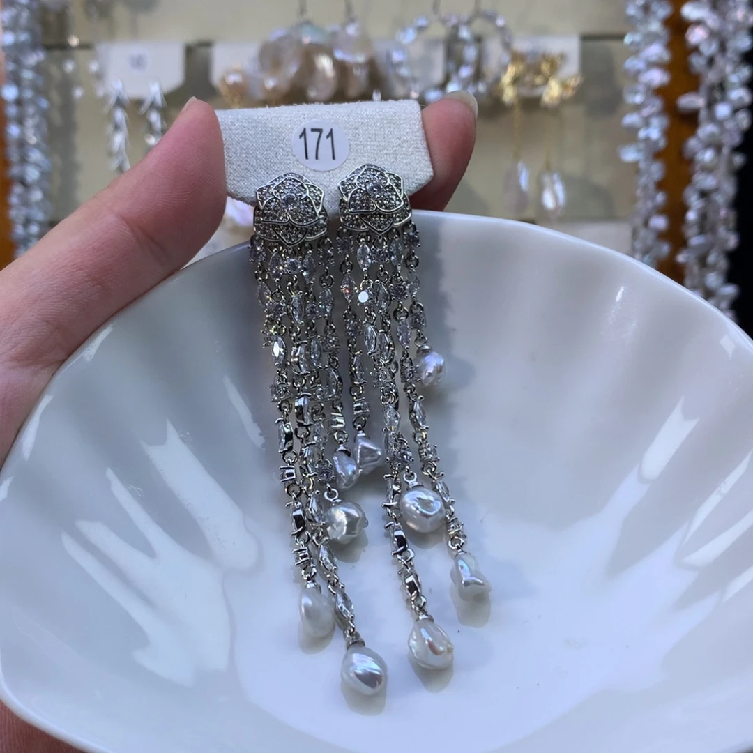 小***迪合金淡水珍珠耳环特价171号