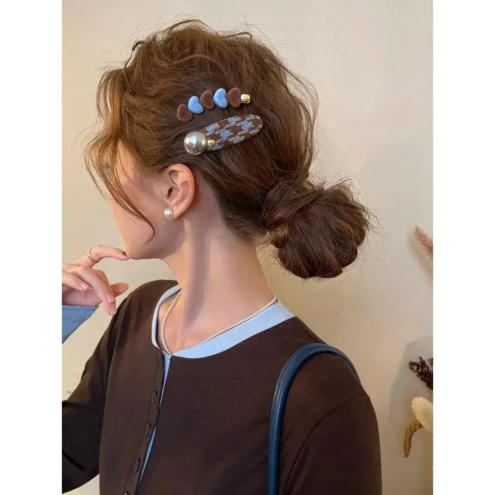 高级感发夹女爱心撞色侧边夹前额一字发卡碎发刘海夹2026新款头饰