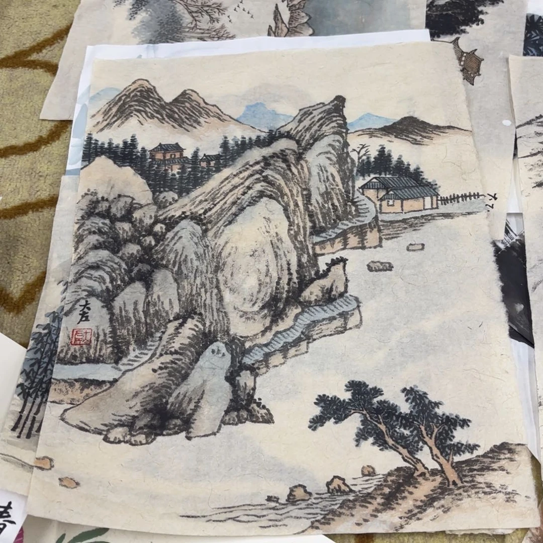 国画大左小品作品童