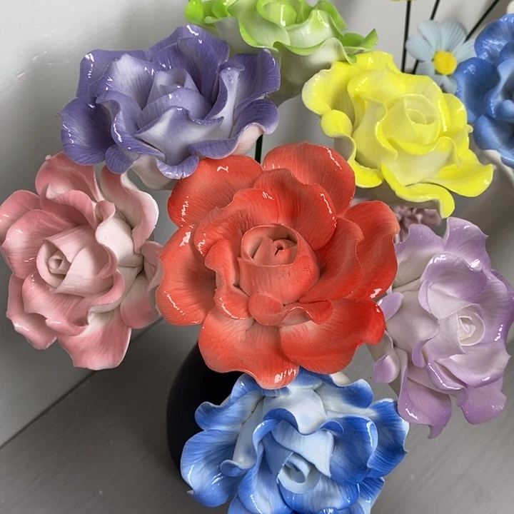 陶瓷陶瓷材料7朵组合