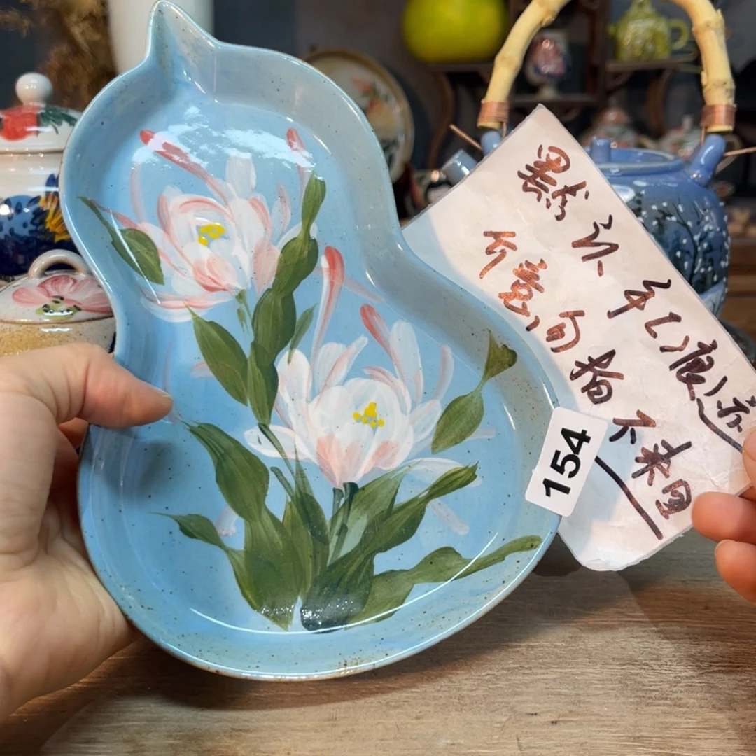 壶素浅陶瓷手工手绘