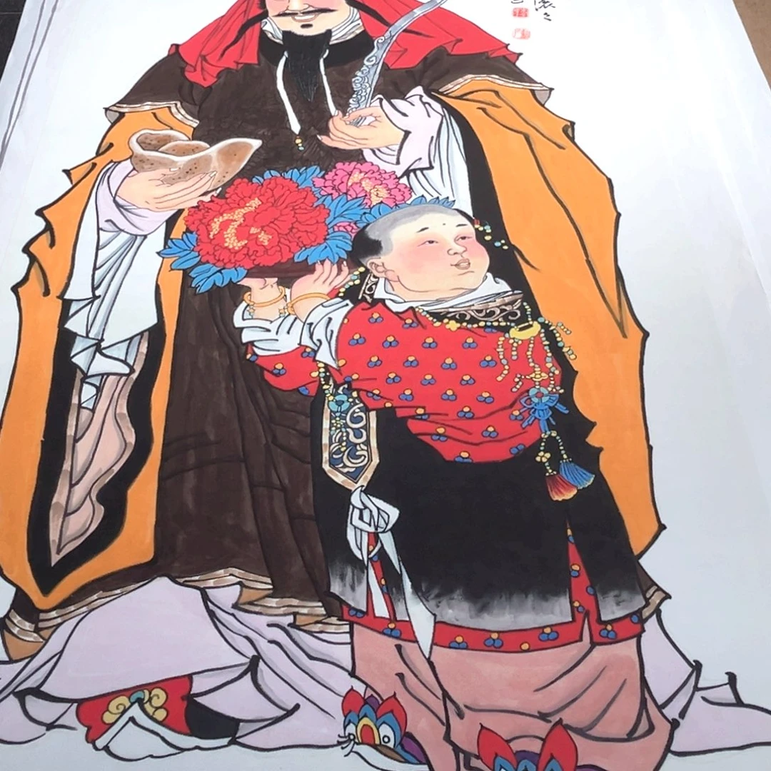 江***锅国画微瑕福利文财神作品