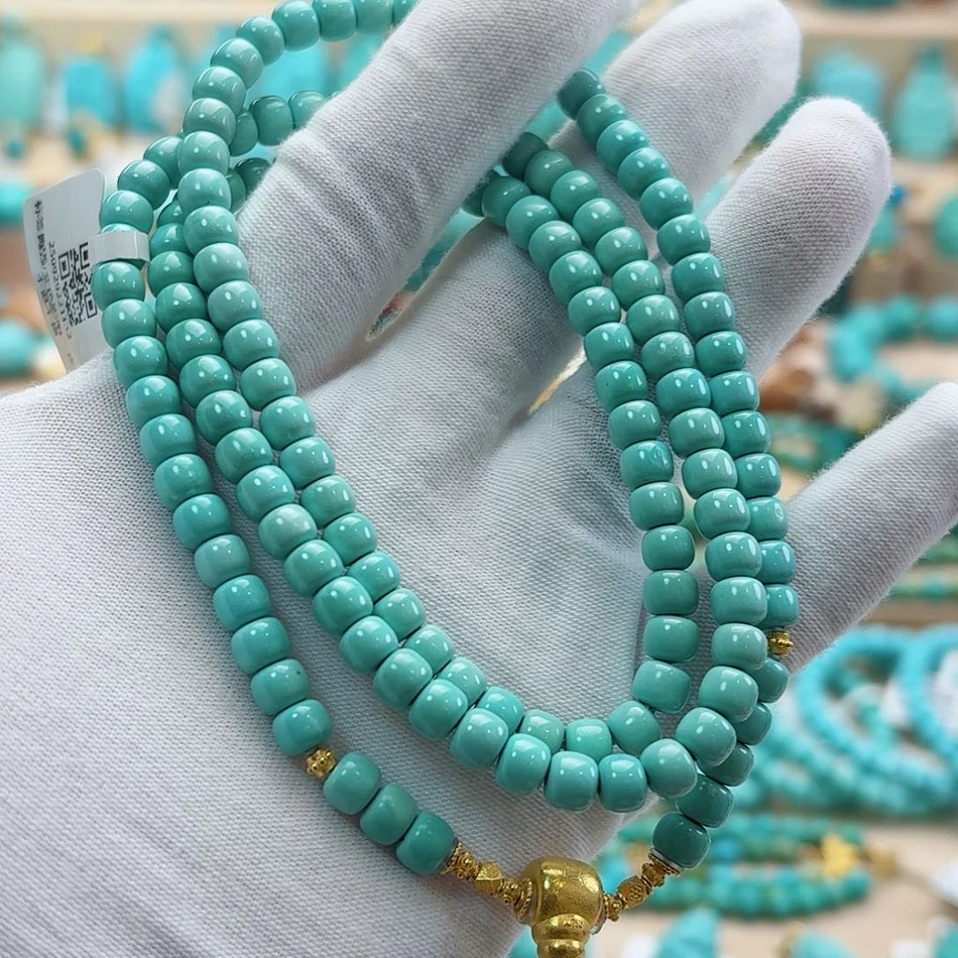 绿松石18K金镶嵌珠宝奇石5.7