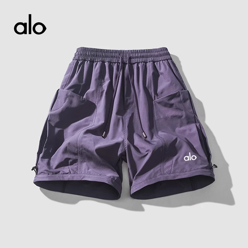 alo夏季情侣时尚休闲短裤男薄款五分裤潮流百搭中裤大码加肥加大