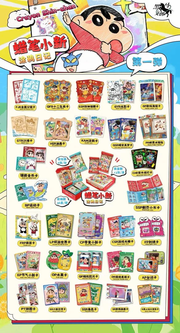 【吃吃】黑马文创蜡笔小新第一弹收藏潮玩盲盒卡牌 【默认代拆】