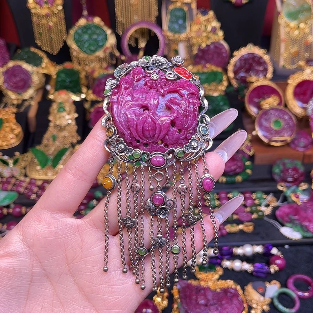 颈饰红宝石银S925镶嵌