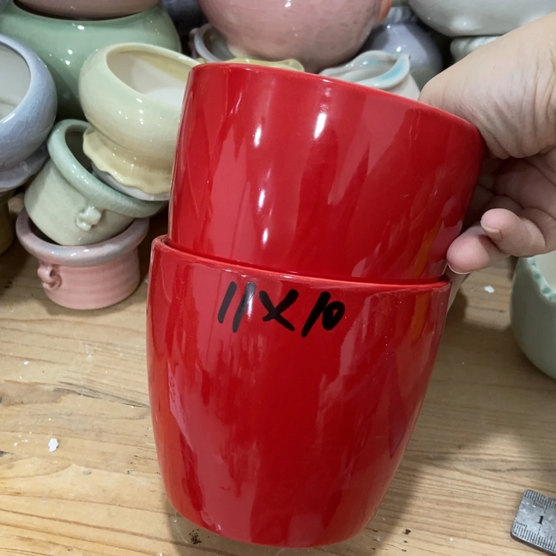 红陶高温陶瓷花盆