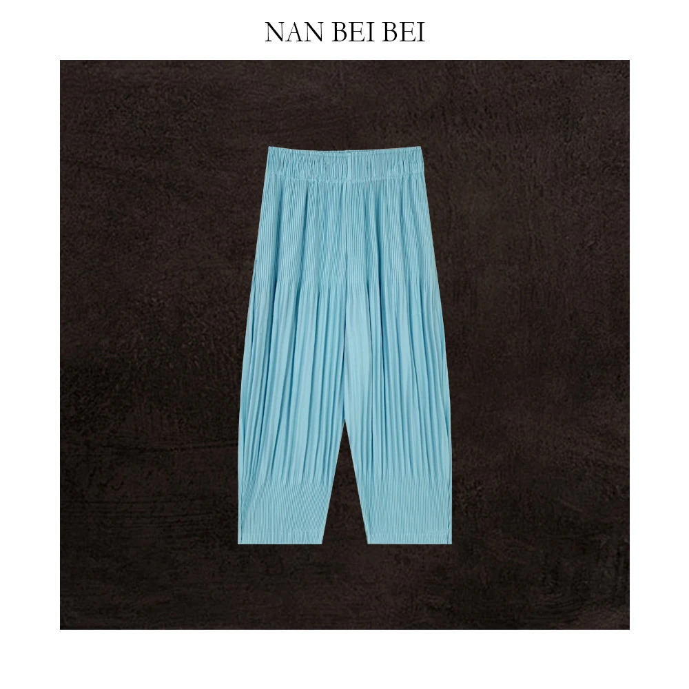NanBeiBei 泡芙裤  小众设计款高级简约宽松褶皱九分裤 52-030