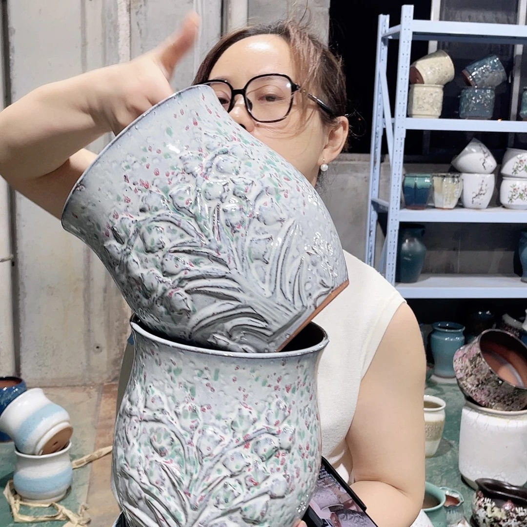 红陶作品高22/18两个