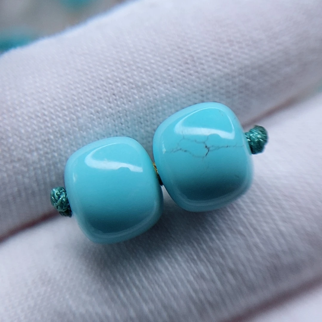 绿松石老型对珠9.7未镶嵌