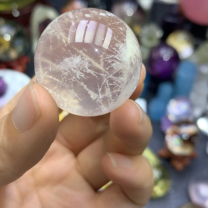 未镶嵌珠宝半成品水晶净体白幽灵摆件