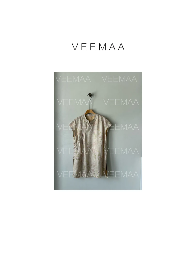 【Veemaa】杏花微雨 定制款新粉色中式盘扣显瘦短袖上衣