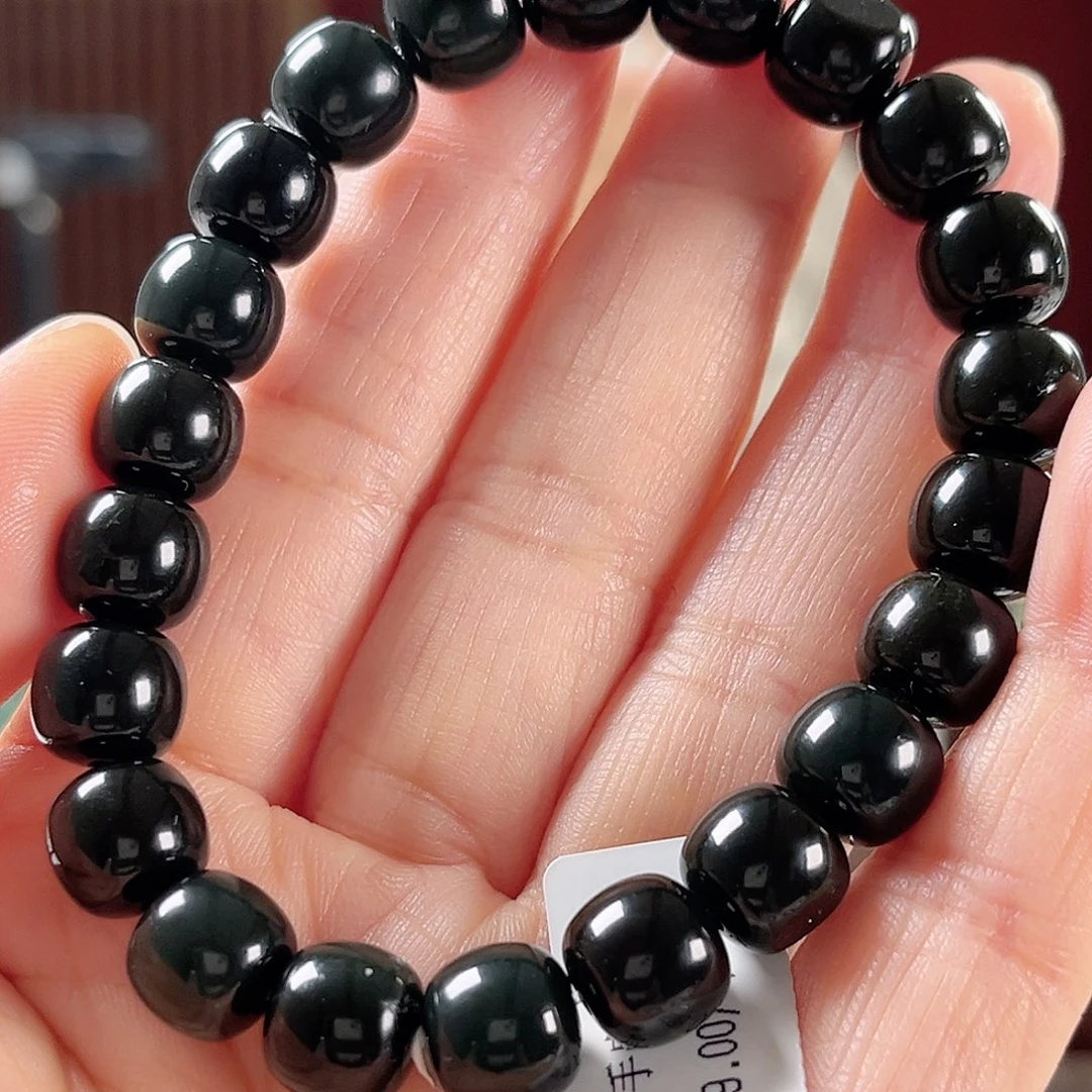 和田玉手链未镶嵌新疆和田玉黑青老型