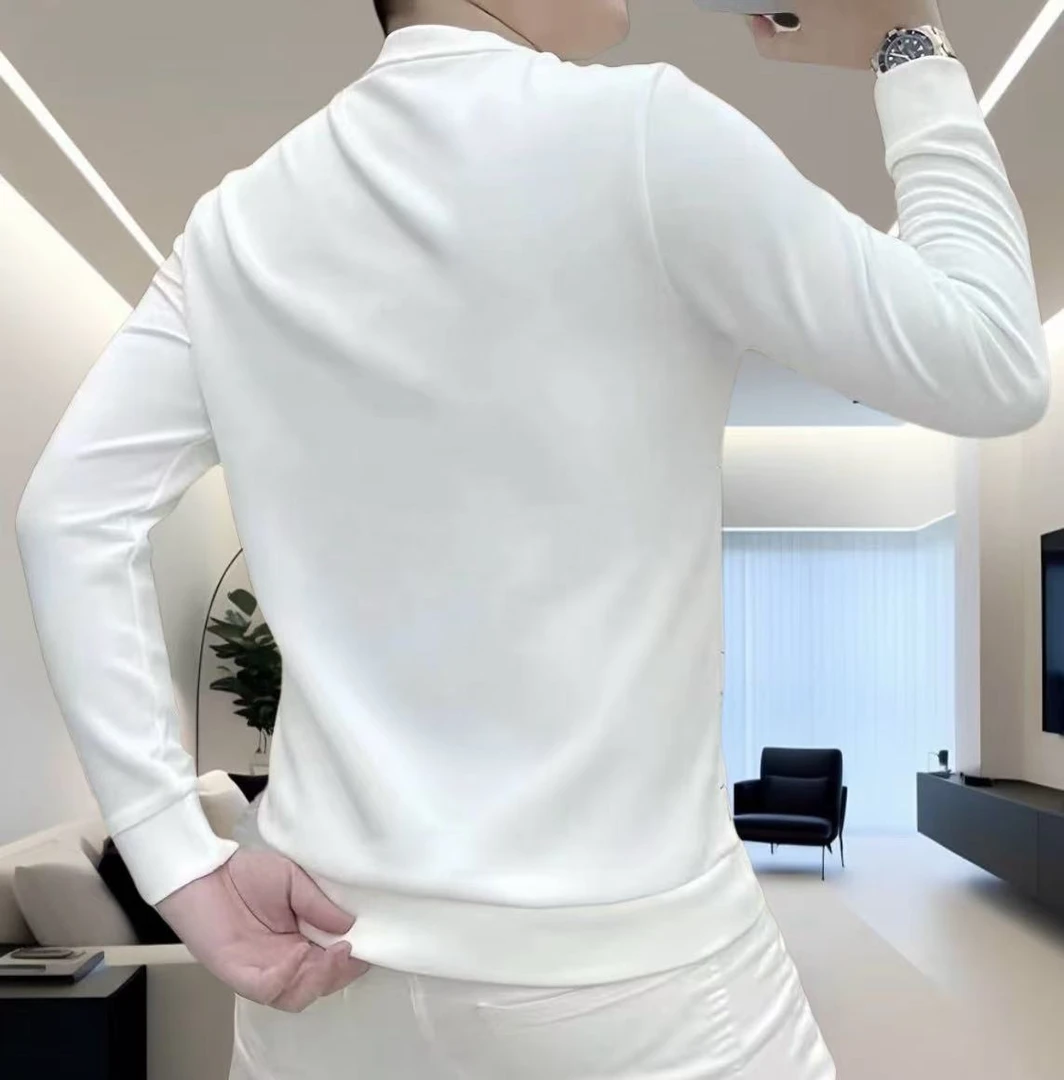 美式圆领卫衣男女2025春秋季新款印花长袖t恤潮牌修身打底衫上衣