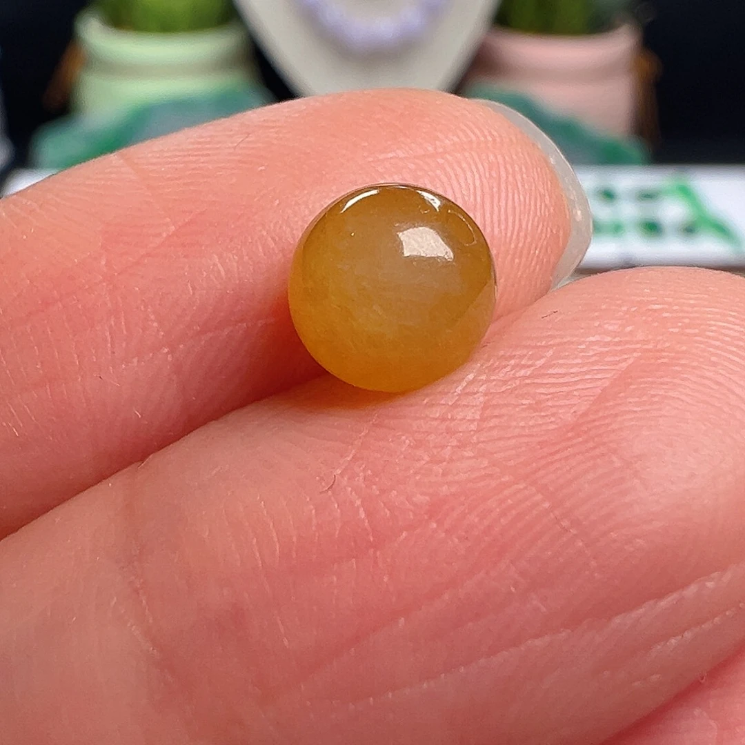 翡翠散珠翡翠冰黄翡卡6.8