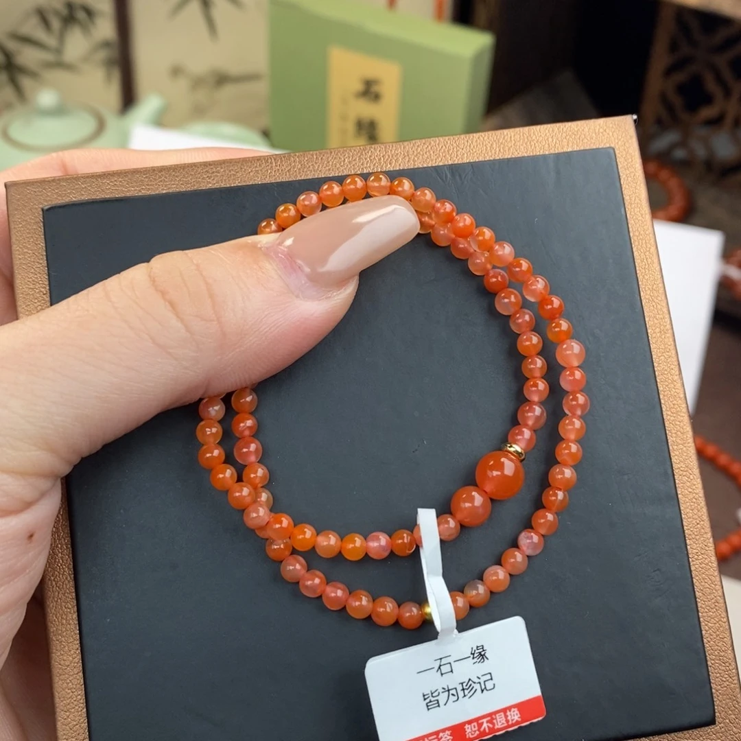 南红玛瑙未镶嵌手链