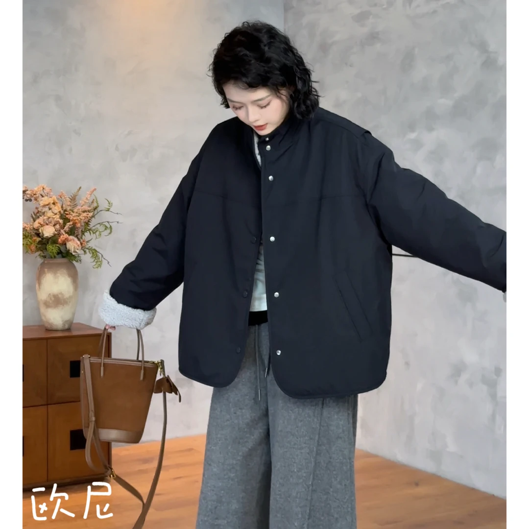 欧尼私服 2025秋冬新款韩版设计感宽松显瘦百搭棉服外套2510C6818