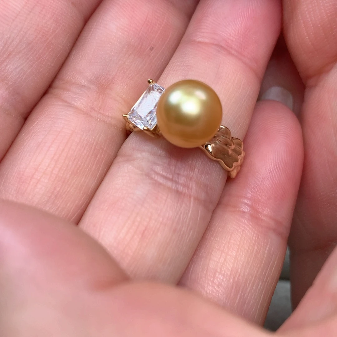 海水珍珠戒指银S925镶嵌