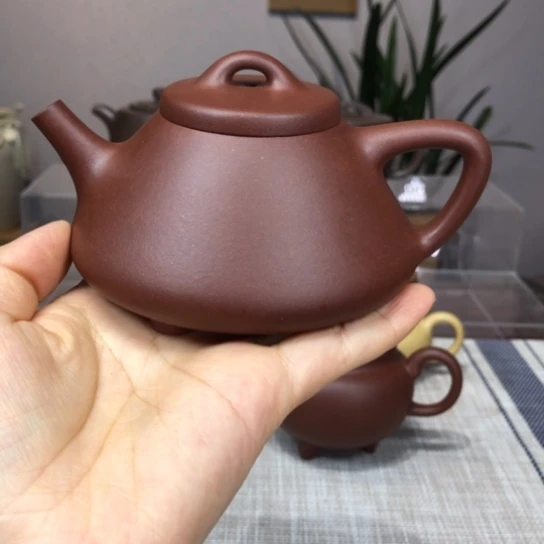 紫砂茶壶全手工石瓢220cc红皮龙