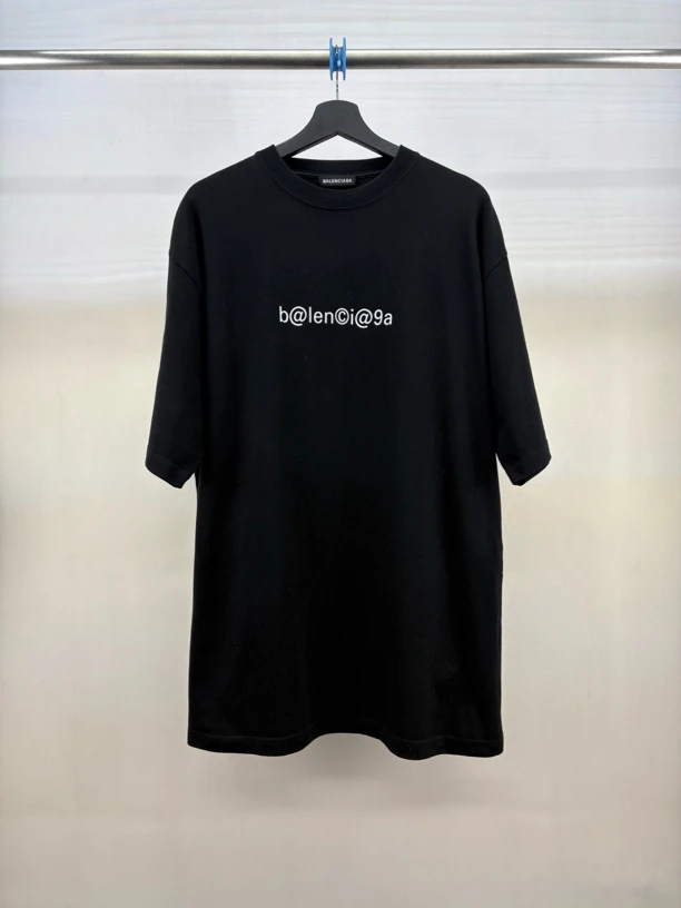 99新 Balenciaga/巴黎世家 黑色邮箱符号短袖/M码/M9203