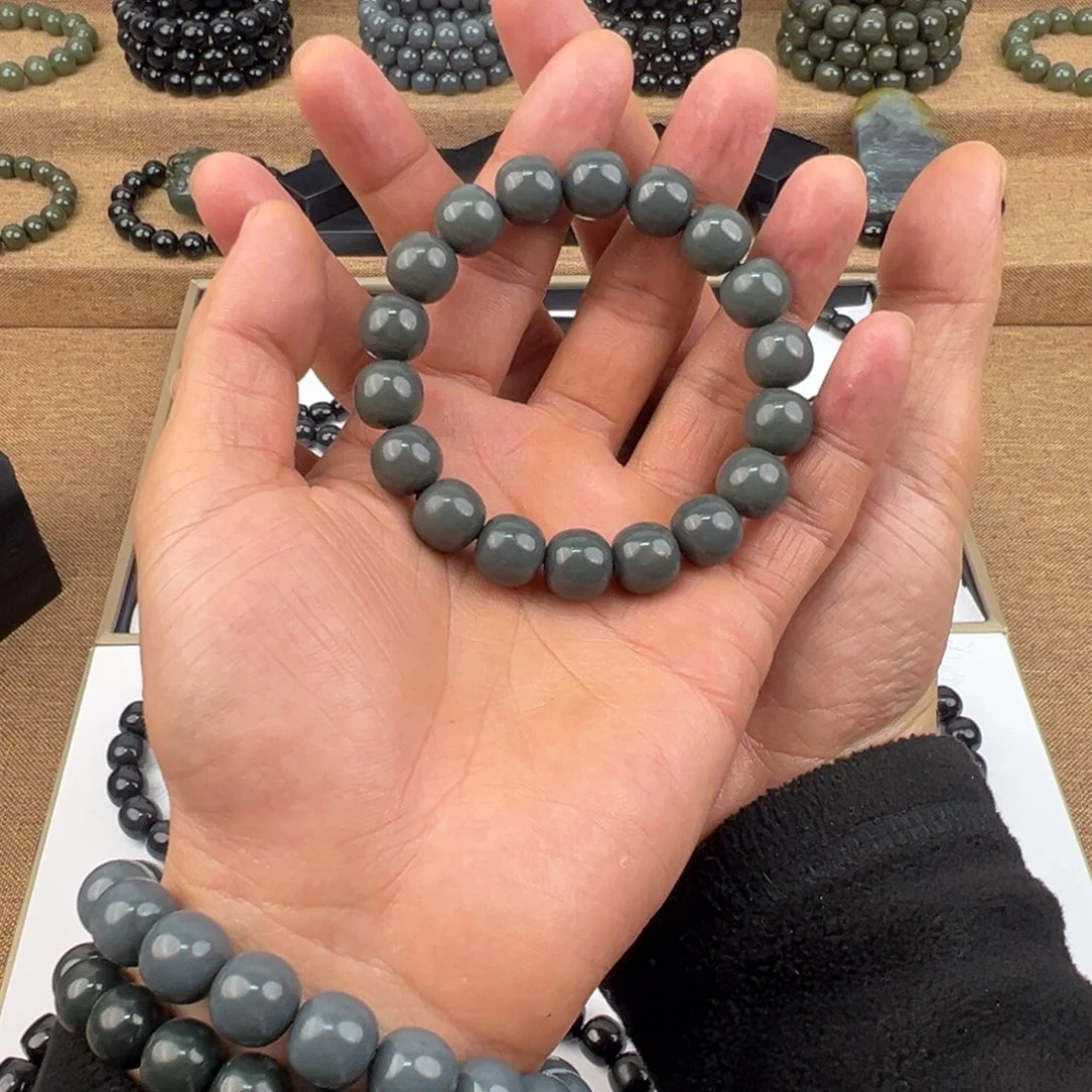 颈饰未镶嵌和田玉且末格雷灰五代精工12老型