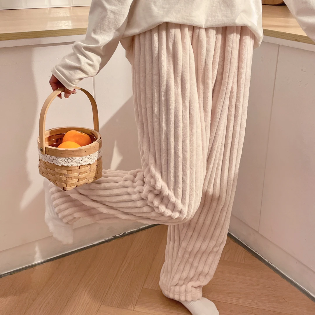 睡裤女秋冬珊瑚绒可外穿 加厚加绒保暖冬季休闲长裤高级感居家裤