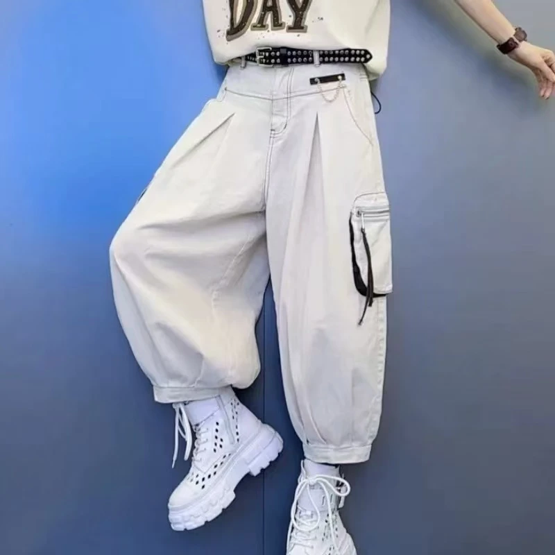 街头风休闲风慵懒风工装裤时尚夏季百搭裤子时尚牛仔裤