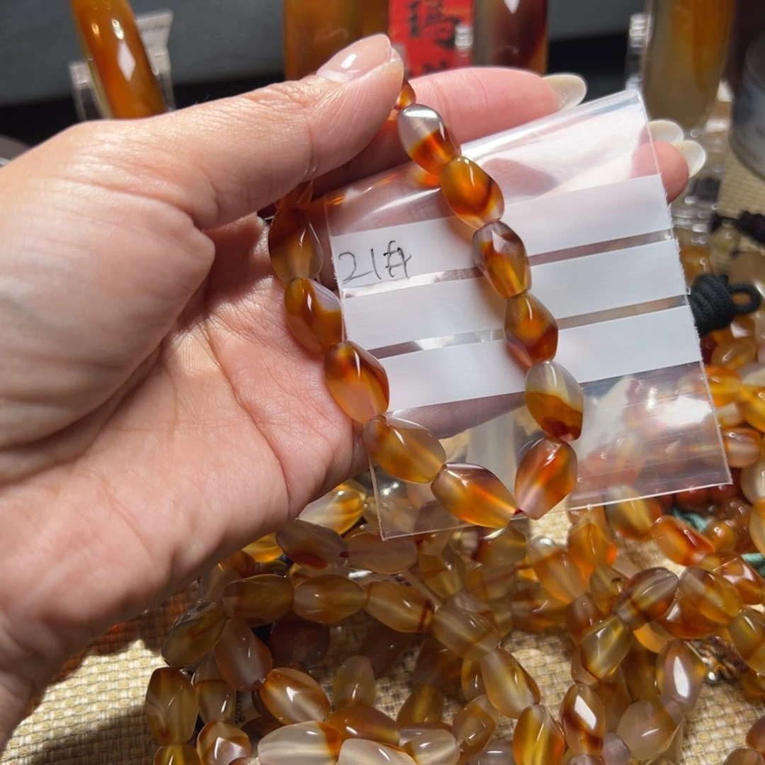 玛瑙/玉髓颈饰合金红****621