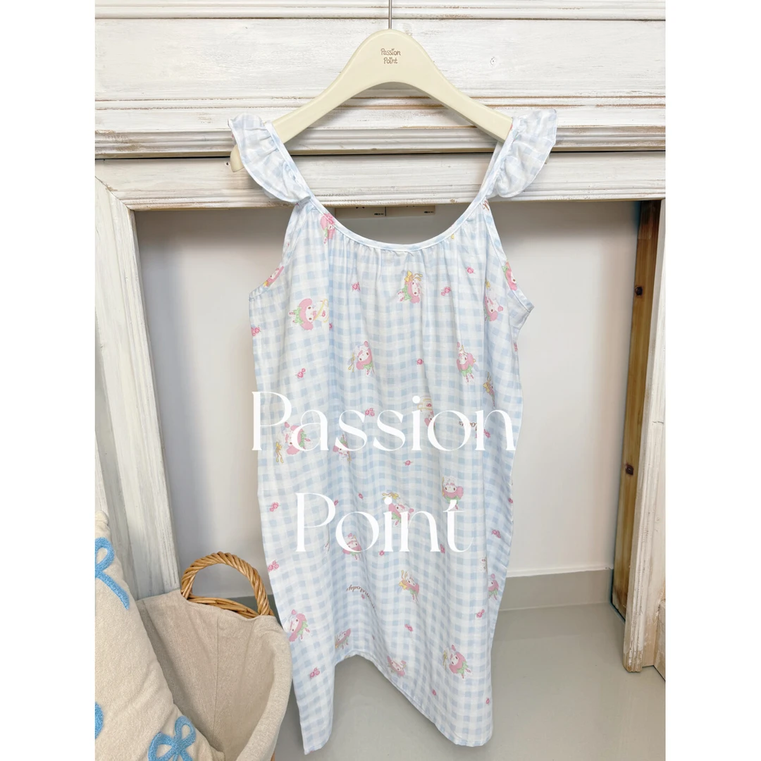 PassionPoint棉纱A类小飞袖小美吊带可爱睡裙睡衣家居服