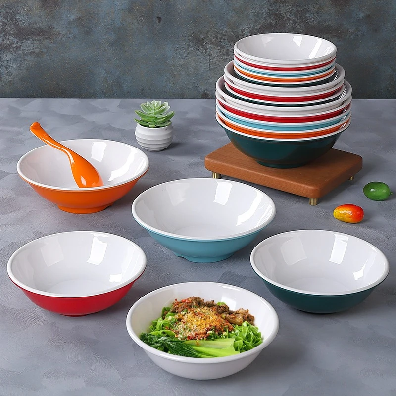 密胺双色面餐饮店面馆专用碗商用拌面捞面拌面凉皮碗胡辣汤稀粥碗