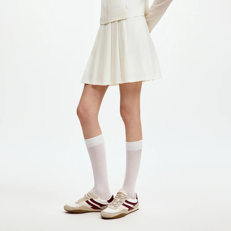 EiLEEN ELITEE2025年秋新款高端压褶短款A字半身裙小个子半裙女