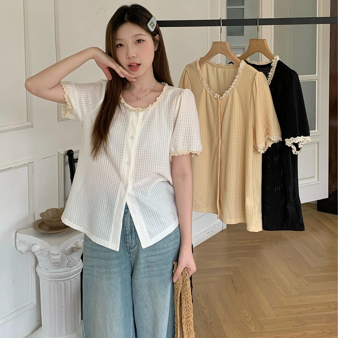 2025夏新胖mm大码高级感小香风短袖衬衫法式气质小衫春游出行衣服