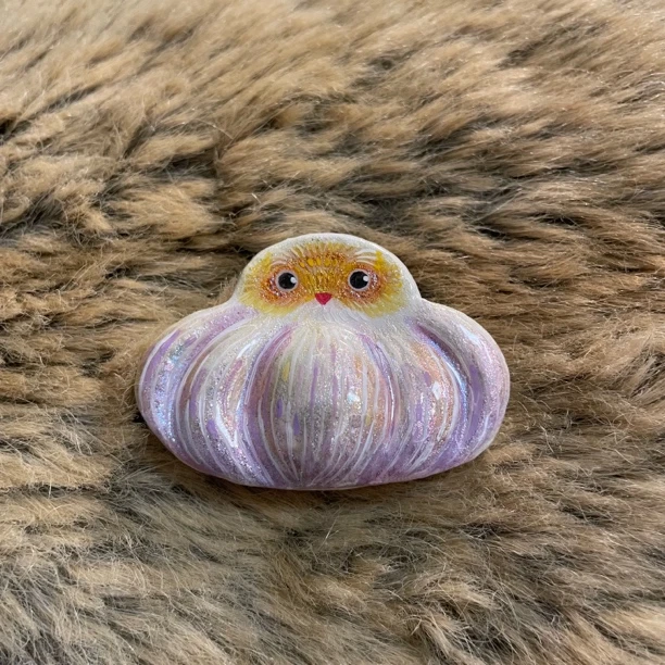 纯手工手绘石塑粘土冰箱贴《棕脸鹟莺》