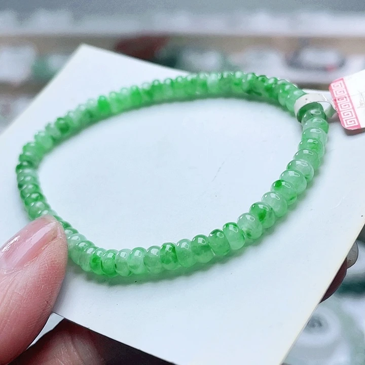 翡翠未镶嵌手链天然翡翠手链4.6mm