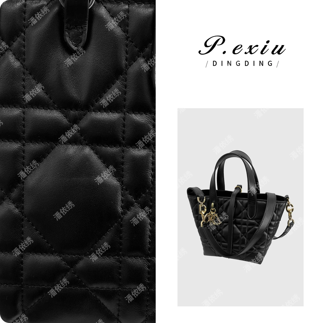 PanYiXiu/潘依绣头层牛皮压花藤格纹竖版手提单肩包 BL5973