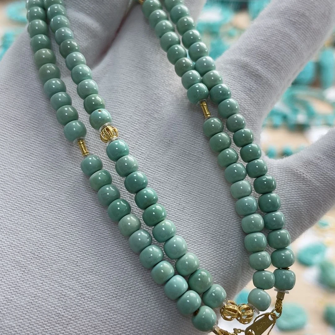 绿松石珠宝奇石18K金镶嵌