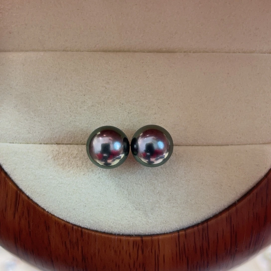 银S925镶嵌海水珍珠耳饰