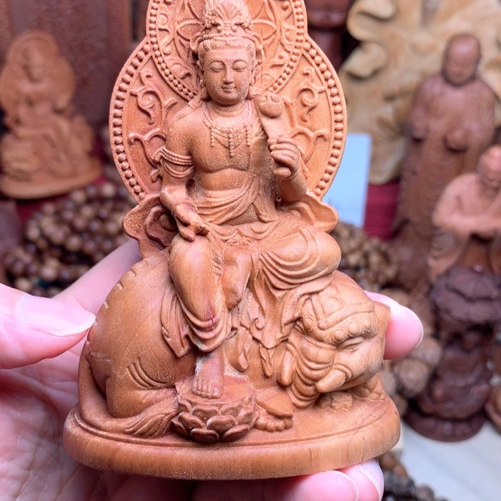 檀香木把件老山檀普贤微瑕