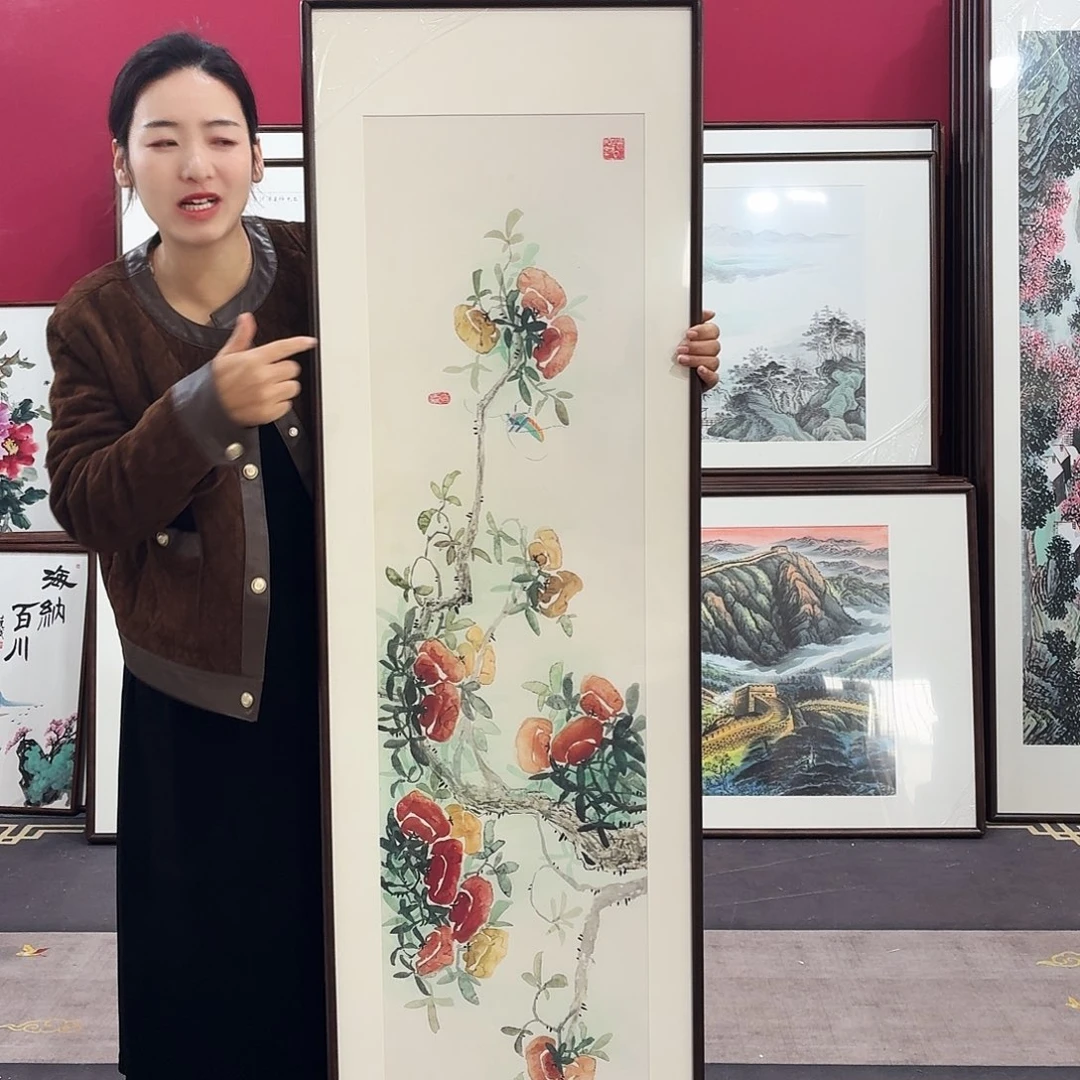 国画手绘作品160-45尺寸