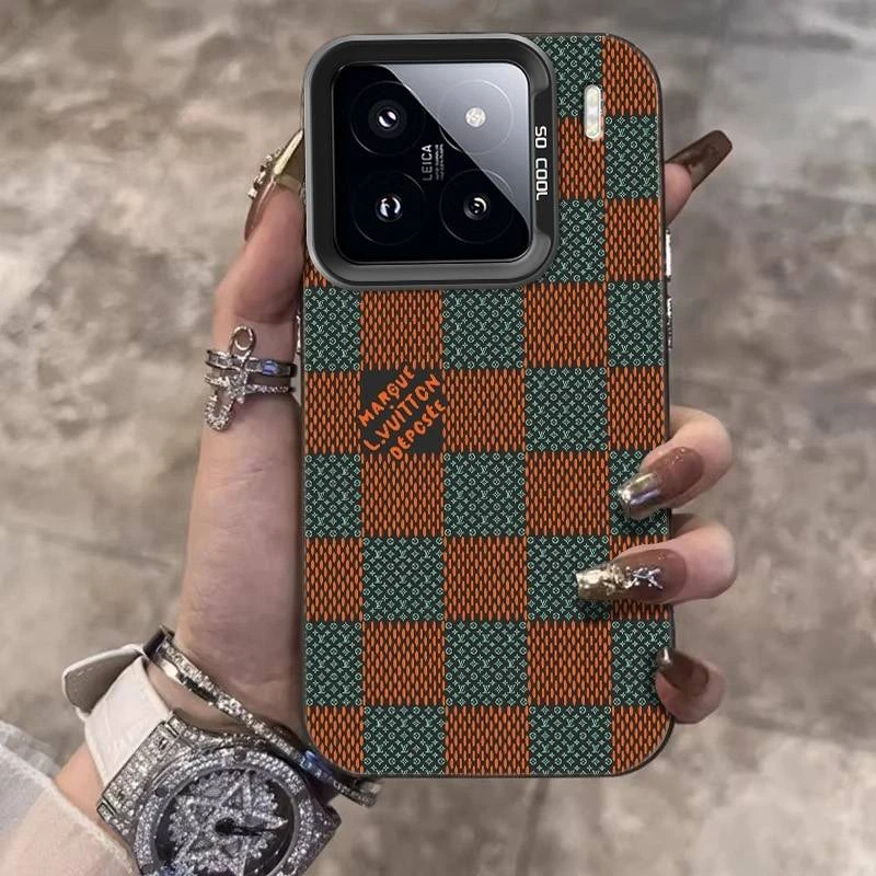 轻奢格纹适用小米15手机壳小米15Pro新款创意14Ultra防摔13保护套