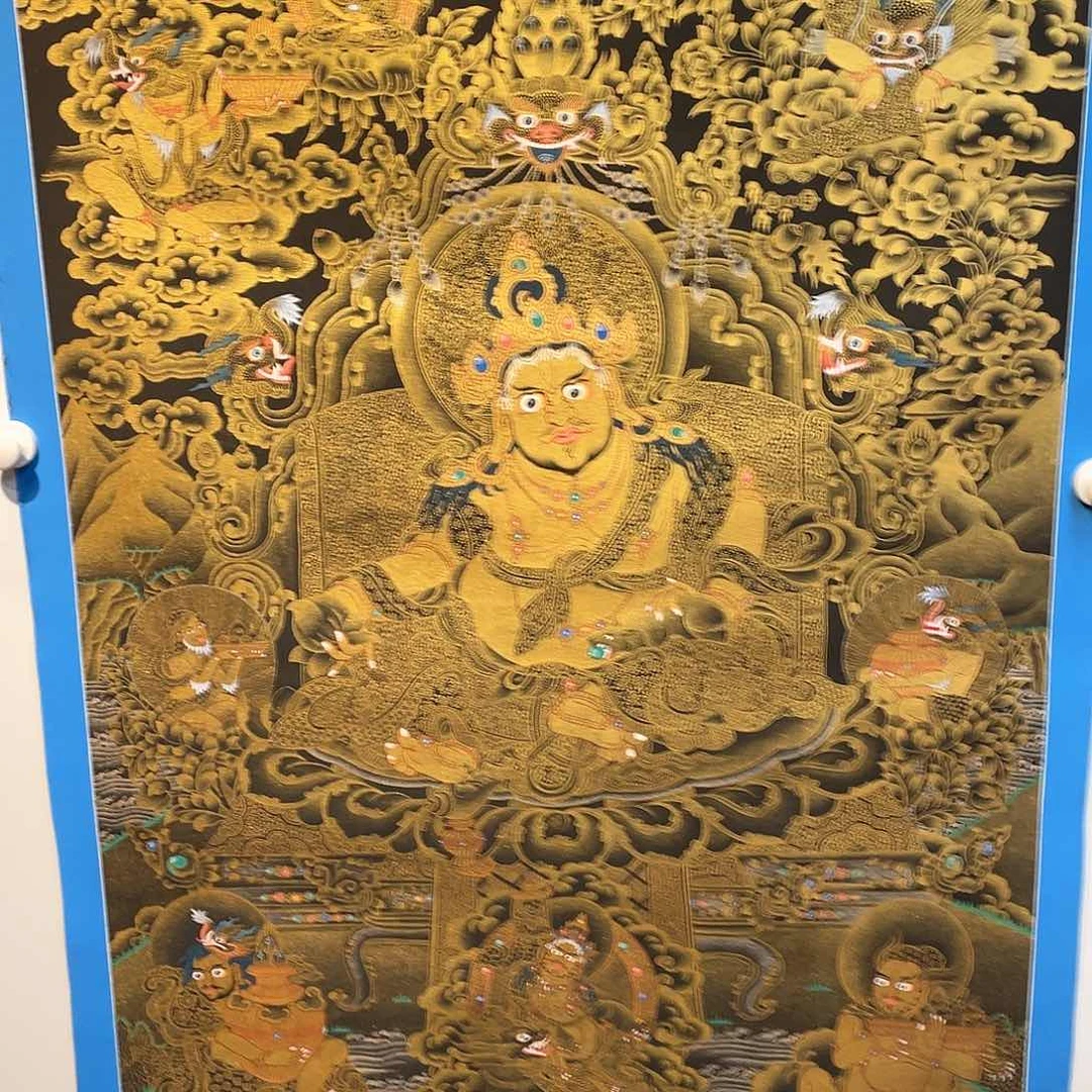装裱画脱****?74×106纯手绘黑金黄财