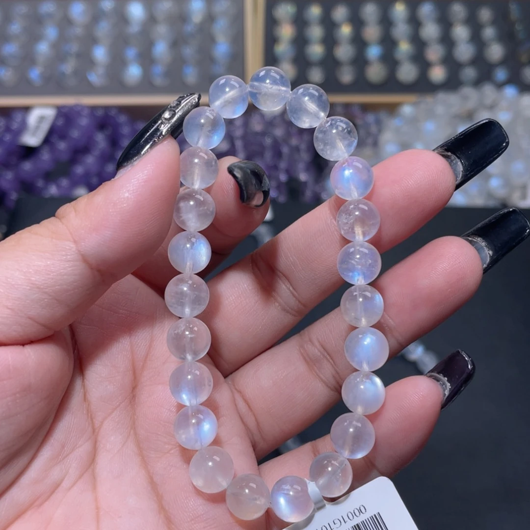 圣***黛手链未镶嵌长石蓝月光手链8mm