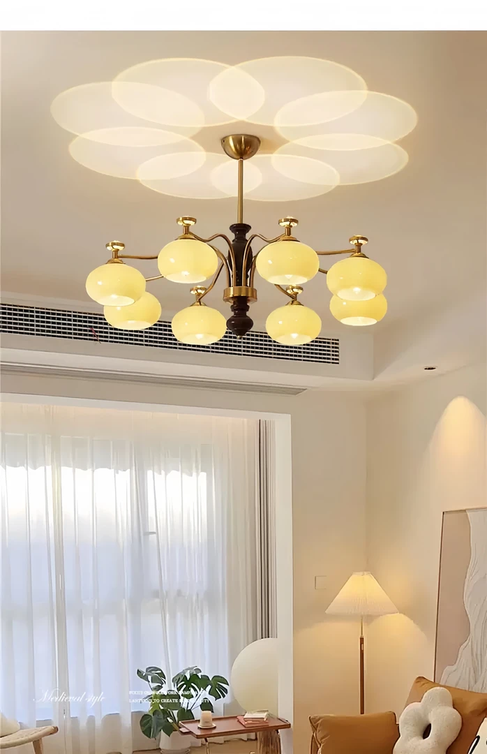 美拉德中古风柿子灯客厅吊灯设计师款复古卧室房间餐厅中古风灯具