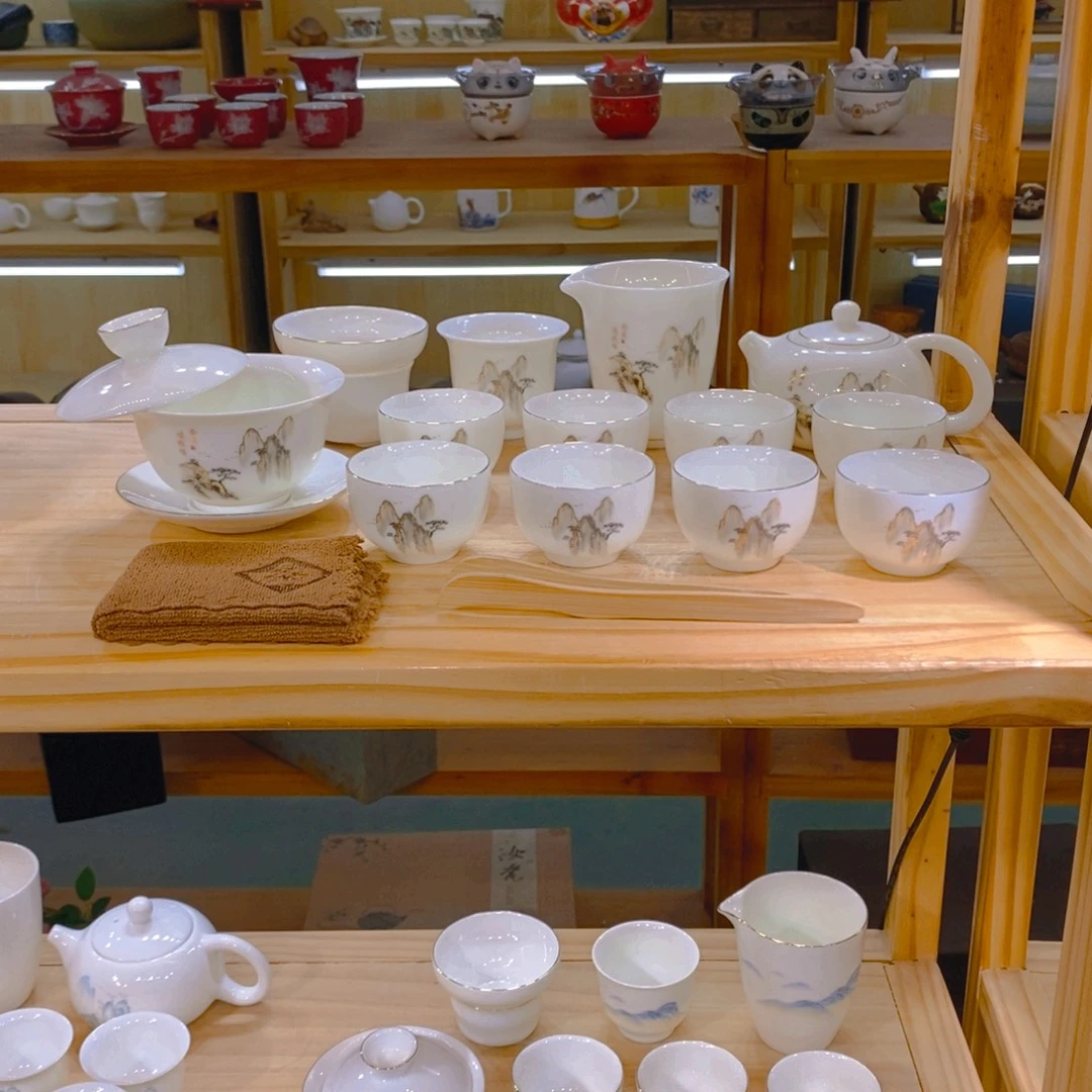 【不止】羊脂玉瓷茶具套装