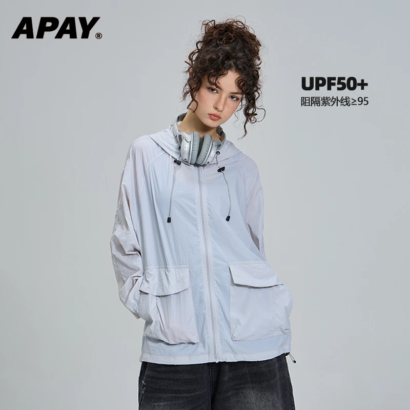 APAY新款户外男女同款UPF50+防紫外线外套防晒衣夏季骑行防晒服